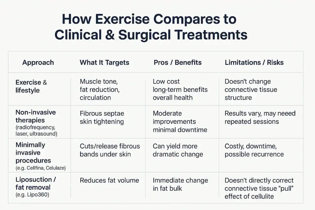 Sculpting Your Bum: Can Toning Exercises Really Reduce Cellulite? 2 How exercise compares to treatments from Lipo 360 Tilbury