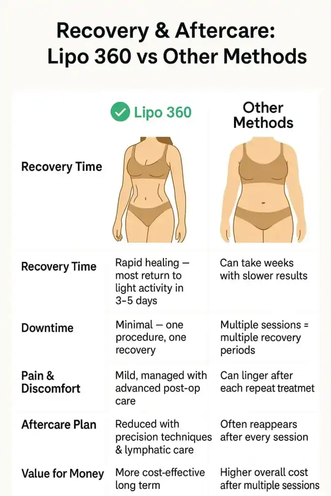 Recovery and Aftercare for Fat-Dissolving Surgery 2 Table to show fat dissolving injection aftercare Tilbury